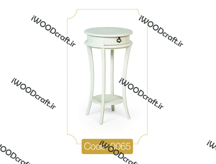 میز تلفن مدل 0065 نگین چوب صفحه MDF پایه چوب رنگی