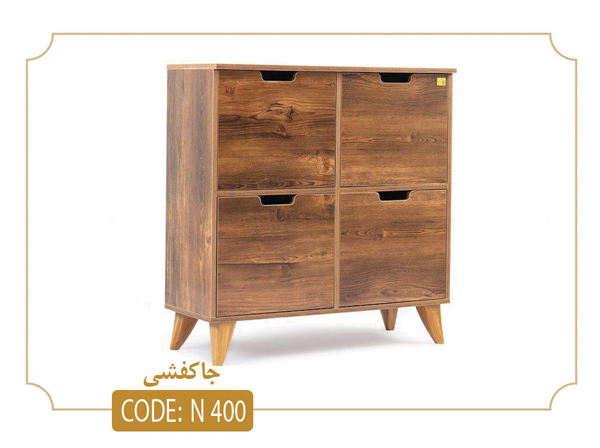 خرید جاکفشی چهار درب آنتیک مدل N400 ملامینه ضدخش