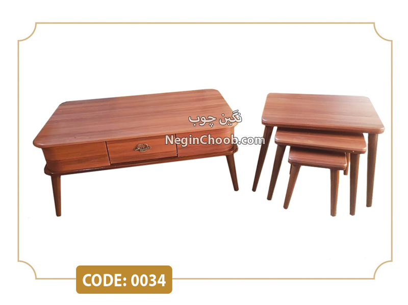 جلو مبلی و عسلی ژینا مدل 0034صفحه MDF وکیوم پایه پلیمری