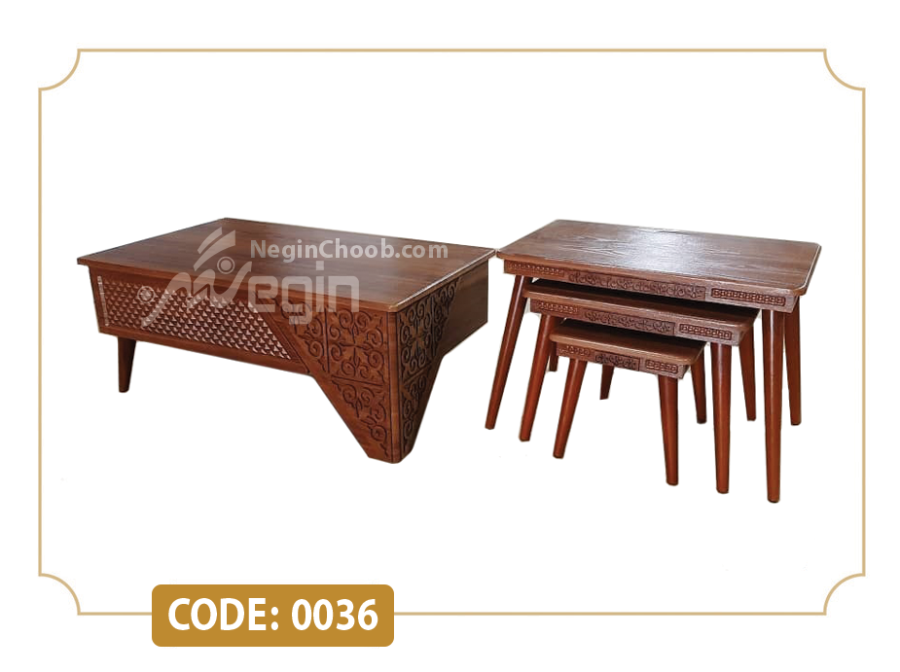 جلو مبلی و عسلی ژیکا مدل 0036 صفحه MDF وکیوم پایه پلیمری